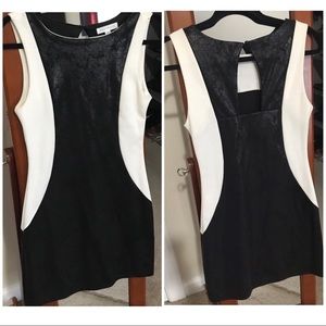 Black and white mini dress
